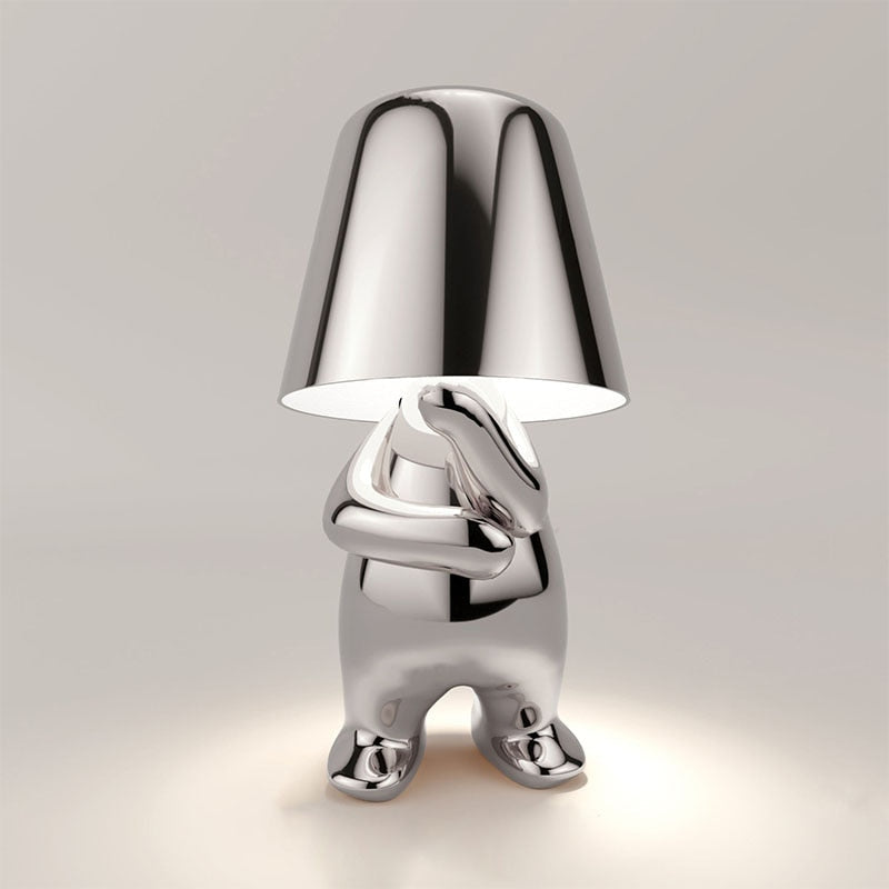 Rechargeable Metal Table Lamp with Touch Activation and Warm LED Light
