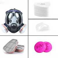Full Face Respirator Mask with Polycarbonate Visor and Replaceable Filter Cartridges