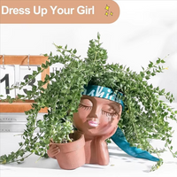 Dual Face Sculptural Planter with Drainage System and Indoor-Outdoor Versatility