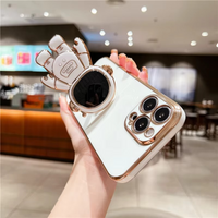 Phone Case with Foldable Astronaut Kickstand and Adjustable Viewing Angles