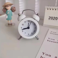 Rabbit Ear Twin Bell Alarm Clock with Low Noise Sweep and Metal Frame