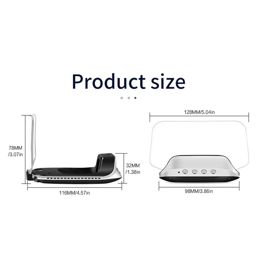 Head Up Display Projector with GPS Navigation and Speed Monitor