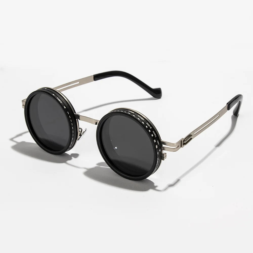 Adjustable Polarized Sunglasses with Round Frame and UV400 Protection
