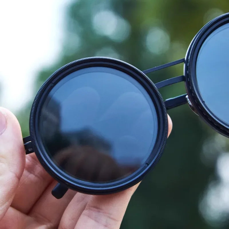Adjustable Polarized Sunglasses with Round Frame and UV400 Protection