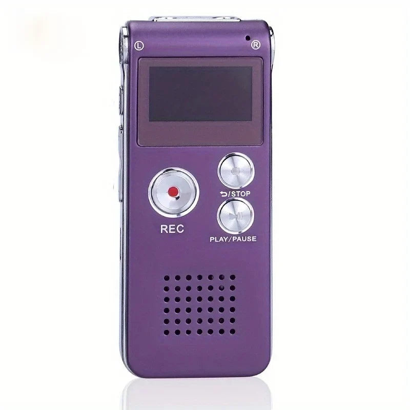Compact Voice Activated Digital Recorder with Built-In Speaker and Headphone Jack