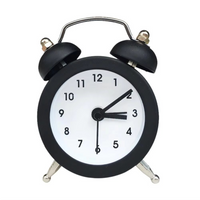 Rabbit Ear Twin Bell Alarm Clock with Low Noise Sweep and Metal Frame