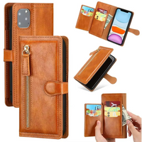 iPhone Wallet Case with Zipper Closure and Built In Stand, Multiple Card Slots