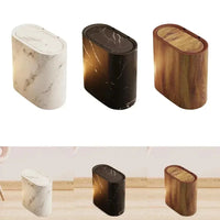 Marble Finish Trash Can with Push Top Lid and Elliptical Shape