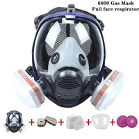 Full Face Respirator Mask with Polycarbonate Visor and Replaceable Filter Cartridges
