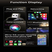Wireless CarPlay Adapter with Screen Mirroring and Auto Pairing for Factory Systems