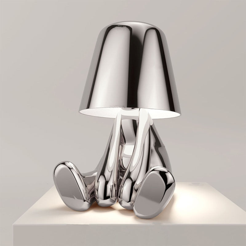 Rechargeable Metal Table Lamp with Touch Activation and Warm LED Light