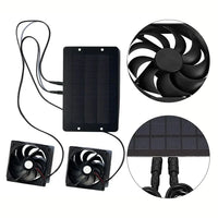 Solar Dual Exhaust Fan System with 10W Panel and Weatherproof Housing for Greenhouses