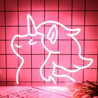 LED Neon Unicorn Sign with Adjustable Dimmer and Wall Mount