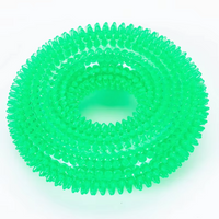 Squeaky Dog Chew Ring with Textured Thorn Surface and Built In Squeaker