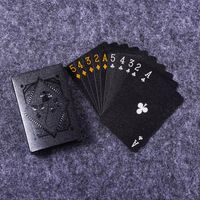 Waterproof Plastic Playing Cards with Gold Print for Travel and Game Use