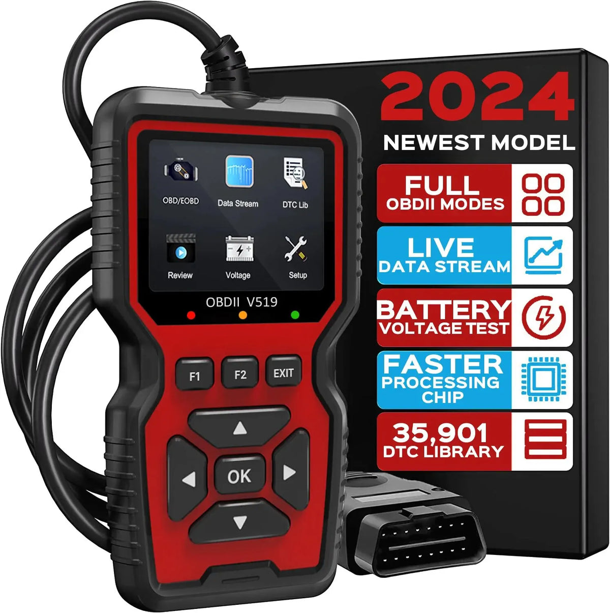 Vehicle Code Scanner with Live Data and Freeze Frame for OBD2 Cars