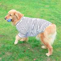 Cotton Dog T-Shirt with Striped Pattern and Breathable Weave for Medium to Large Dogs