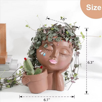 Dual Face Sculptural Planter with Drainage System and Indoor-Outdoor Versatility