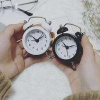 Rabbit Ear Twin Bell Alarm Clock with Low Noise Sweep and Metal Frame