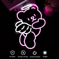 Bear Neon Light with Adjustable Dimmer and USB Power, Warm Ambient Glow