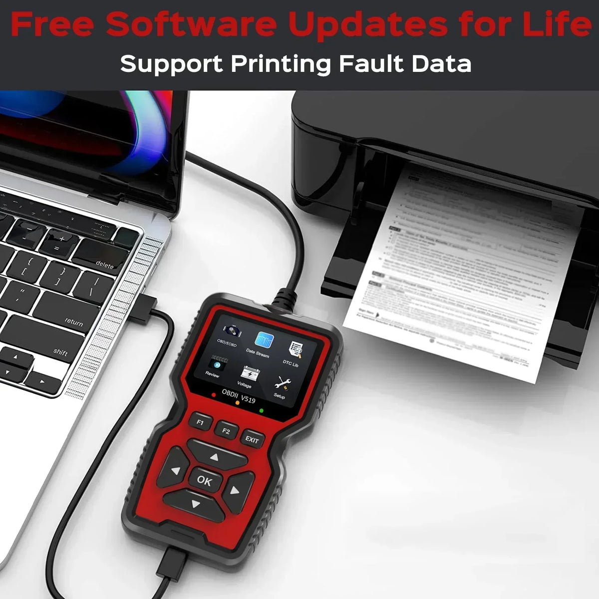 Vehicle Code Scanner with Live Data and Freeze Frame for OBD2 Cars