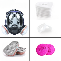 Full Face Respirator Mask with Polycarbonate Visor and Replaceable Filter Cartridges