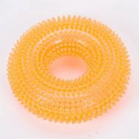 Squeaky Dog Chew Ring with Textured Thorn Surface and Built In Squeaker