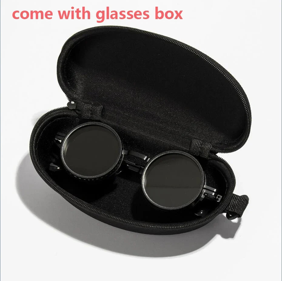 Adjustable Polarized Sunglasses with Round Frame and UV400 Protection