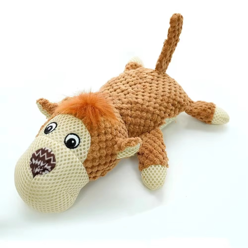 Large Breed Plush Dog Toy with Built-In Squeaker and Machine Washable Fleece