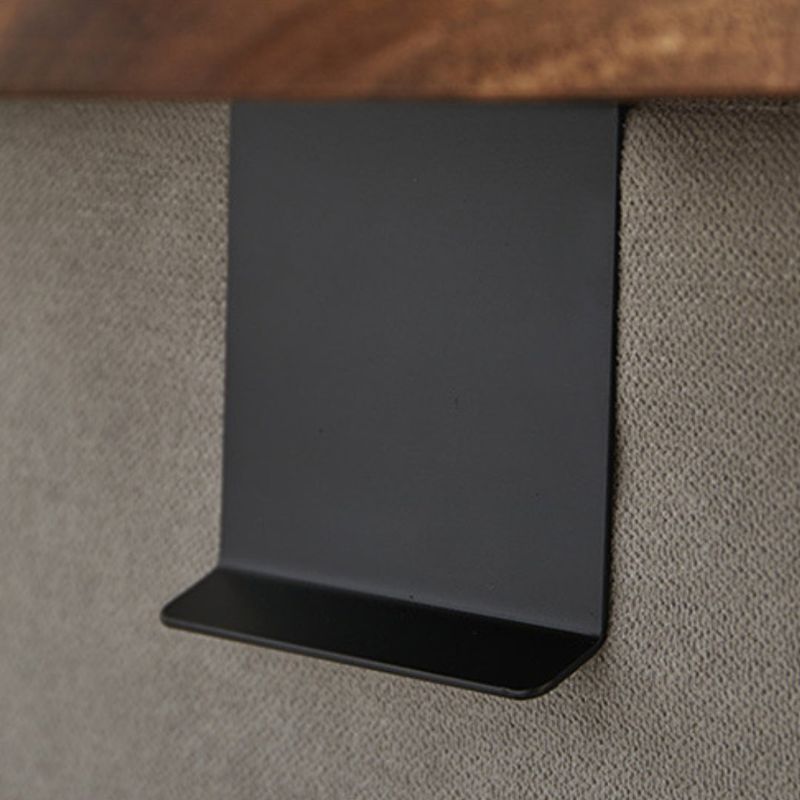 Solid Wood Sofa Arm Tray with Clip Attachment and Walnut Finish