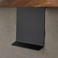 Solid Wood Sofa Arm Tray with Clip Attachment and Walnut Finish