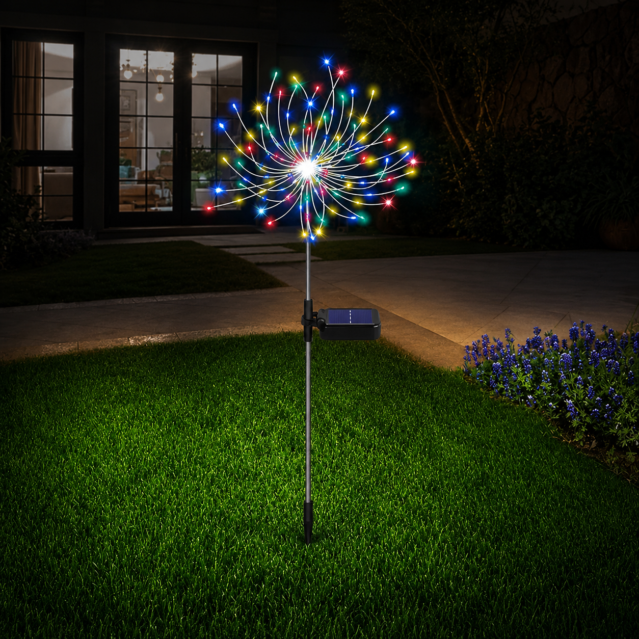 Solar Powered Starburst Garden Lights with Flexible Copper Wire Design