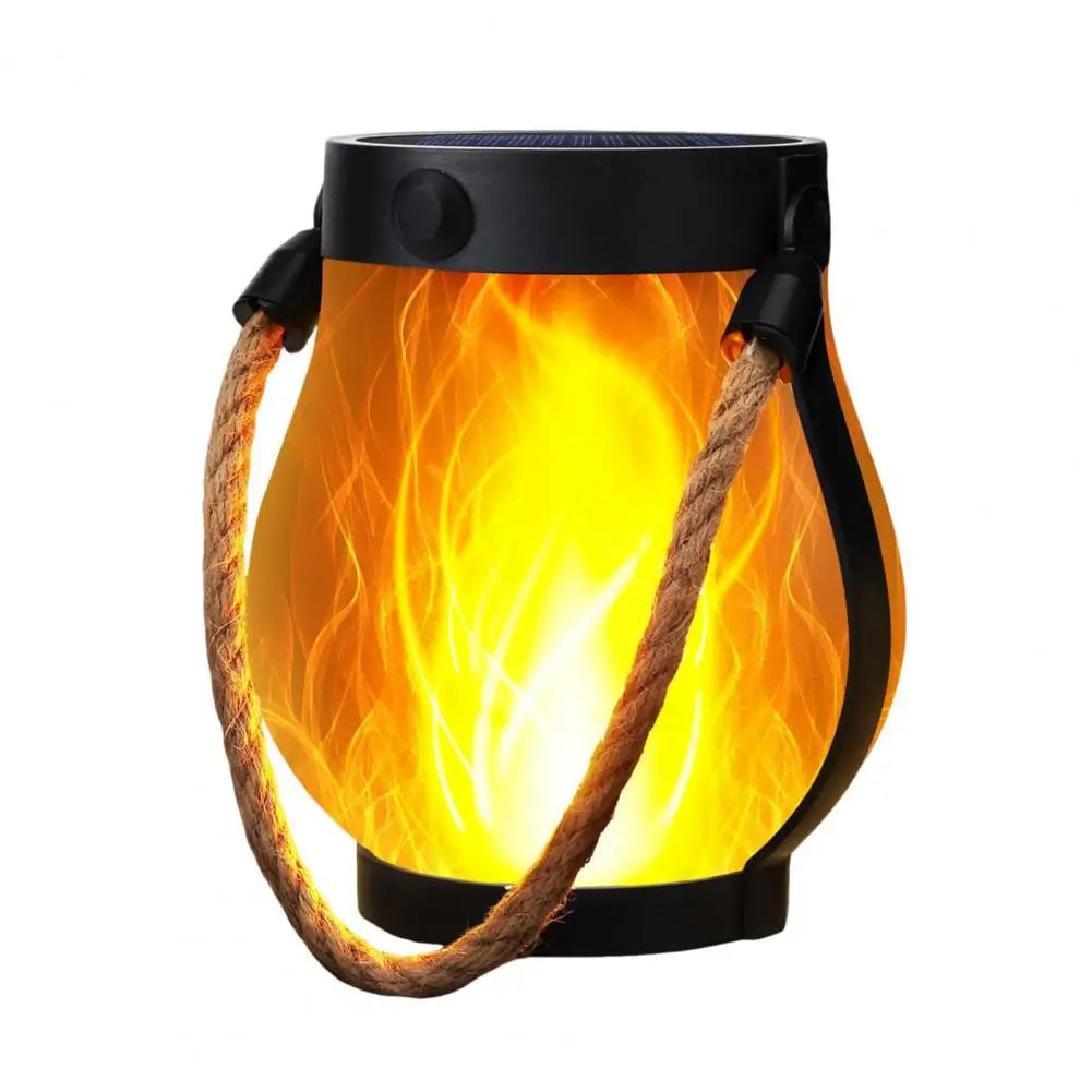 Outdoor Solar Lantern with Flickering Flame Effect and Dual Charging Modes, Waterproof