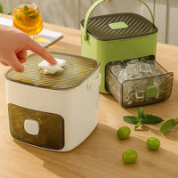 Press Action Ice Maker with Dual Trays and Airtight Storage, 48 Cubes