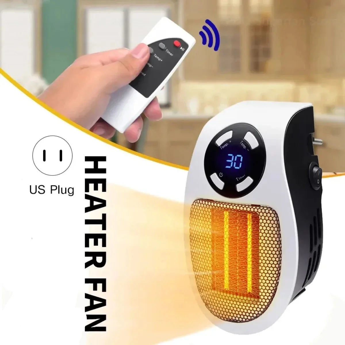Compact Space Heater with Tip Over Protection and Overheat Shutoff