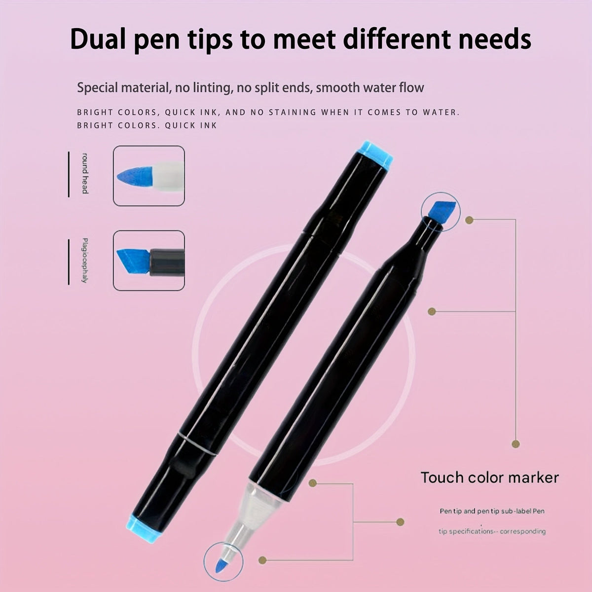 Double-Ended Alcohol Markers with 168 Colors and Storage Bag
