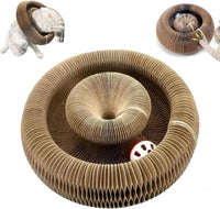Foldable Cardboard Cat Maze with Magnetic Folding and Bell Ball Toy