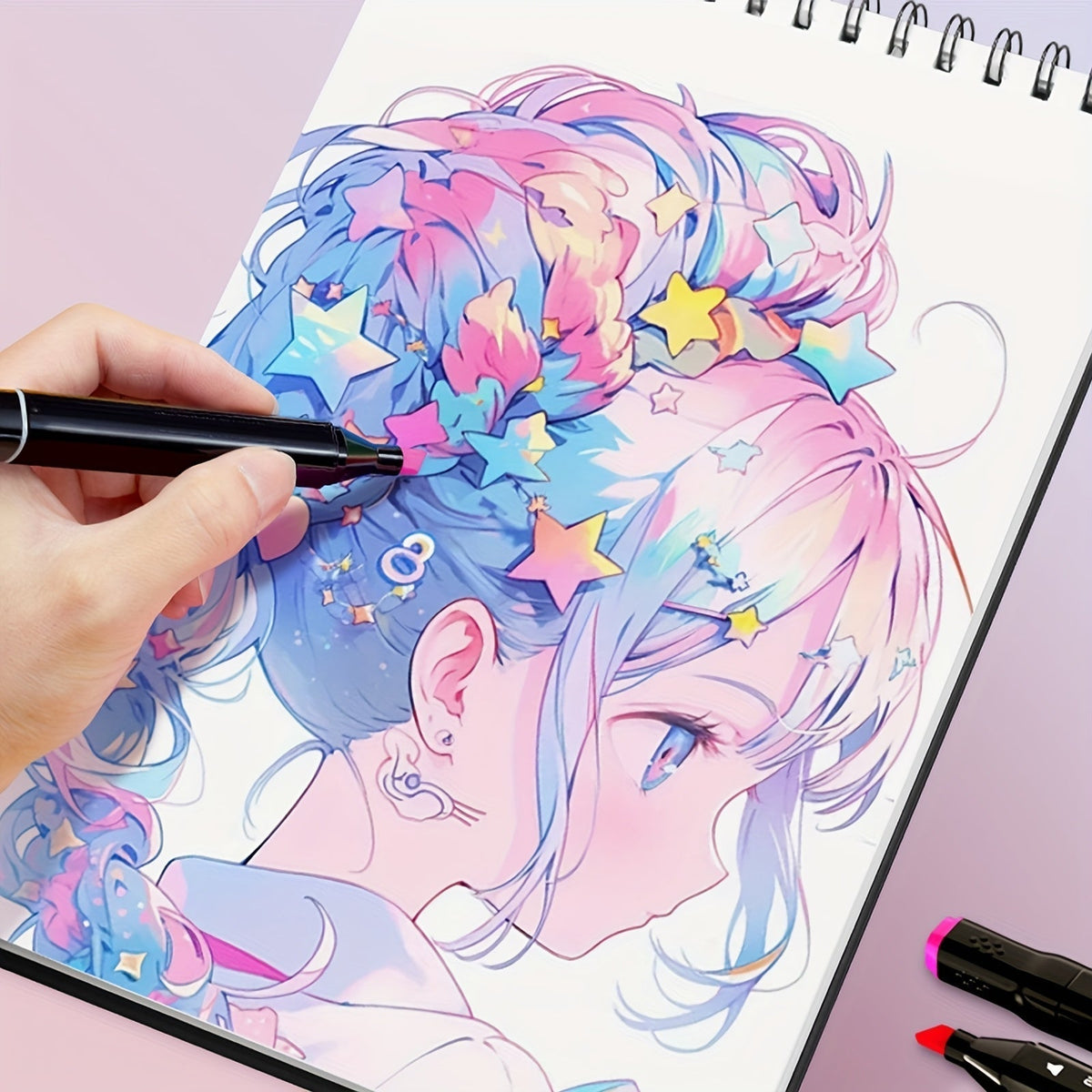 Double-Ended Alcohol Markers with 168 Colors and Storage Bag