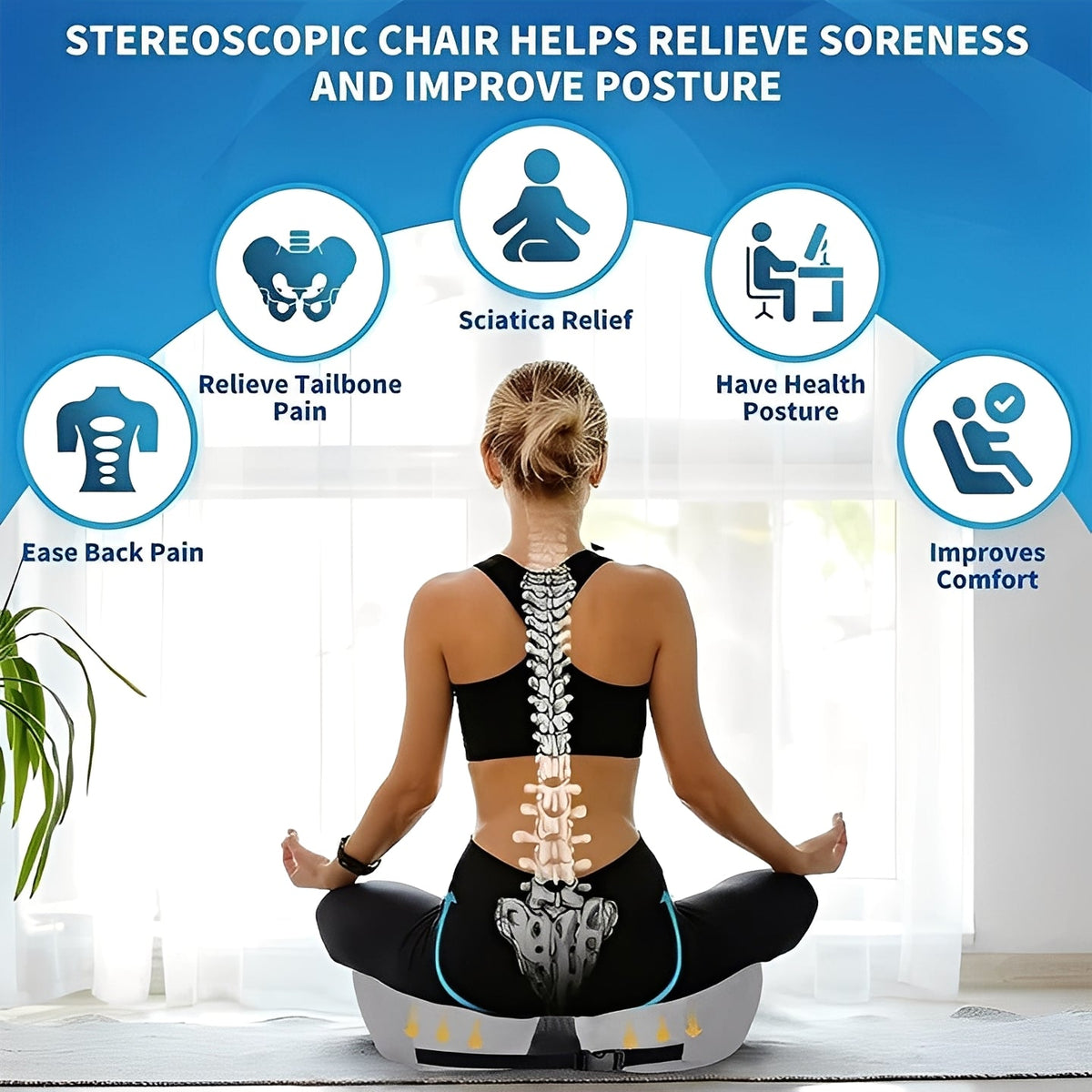 Adjustable Seat Cushion Memory Foam for Sitting Support - Marova Shop