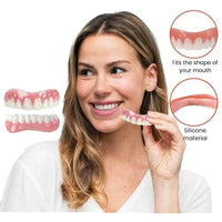 Snap-On Silicone Denture Set with Adjustable Fit and Realistic Tooth Design