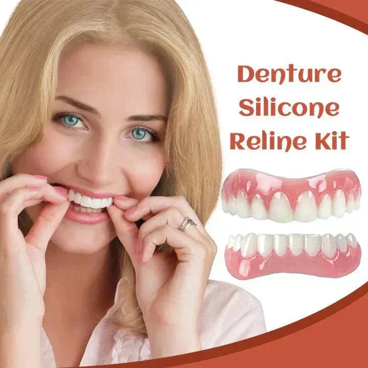 Snap-On Silicone Denture Set with Adjustable Fit and Realistic Tooth Design
