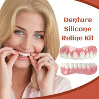 Snap-On Silicone Denture Set with Adjustable Fit and Realistic Tooth Design