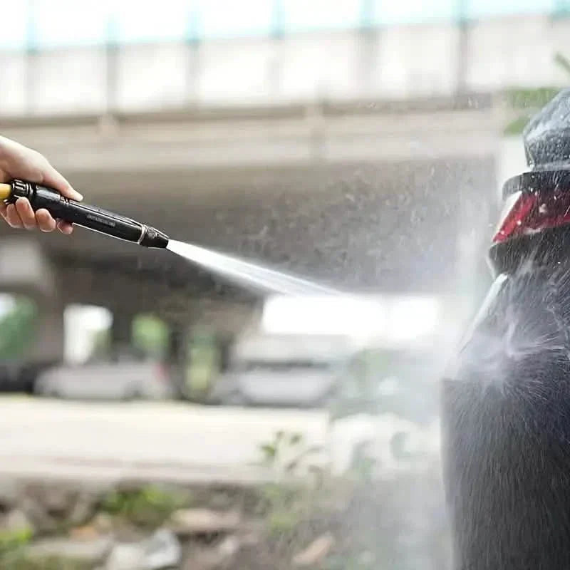 Adjustable Garden Hose Nozzle with Multiple Spray Patterns and Trigger Lock