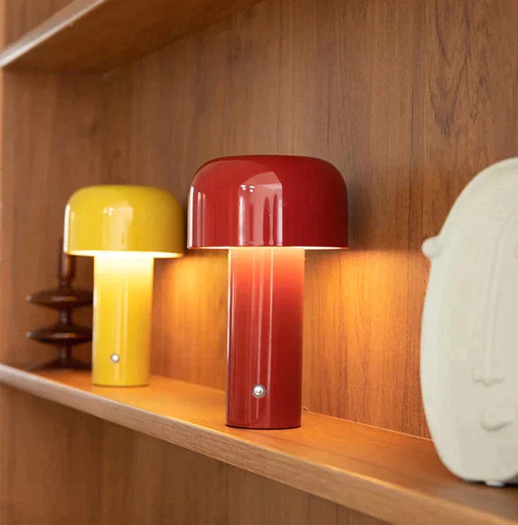 Rechargeable LED Mushroom Table Lamp, Wireless Ambient Light Design