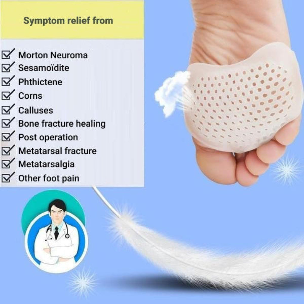 Metatarsal Gel Pads with Ventilation Holes and Adhesive Backing, Pack of 2