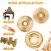 Tungsten Carbide Grinding Disc Set with Flat, Beveled and Arc Discs for Angle Grinder