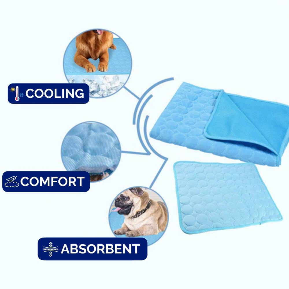 Pressure Activated Cooling Mat for Dogs with Foldable Gel Design