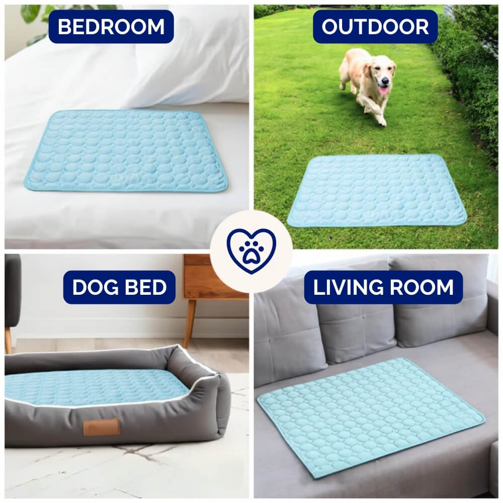 Pressure Activated Cooling Mat for Dogs with Foldable Gel Design