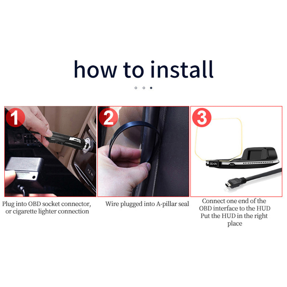 Head Up Display Projector with GPS Navigation and Speed Monitor