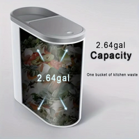 Streamlined Space Saving Trash Can with Easy Press Top Lid